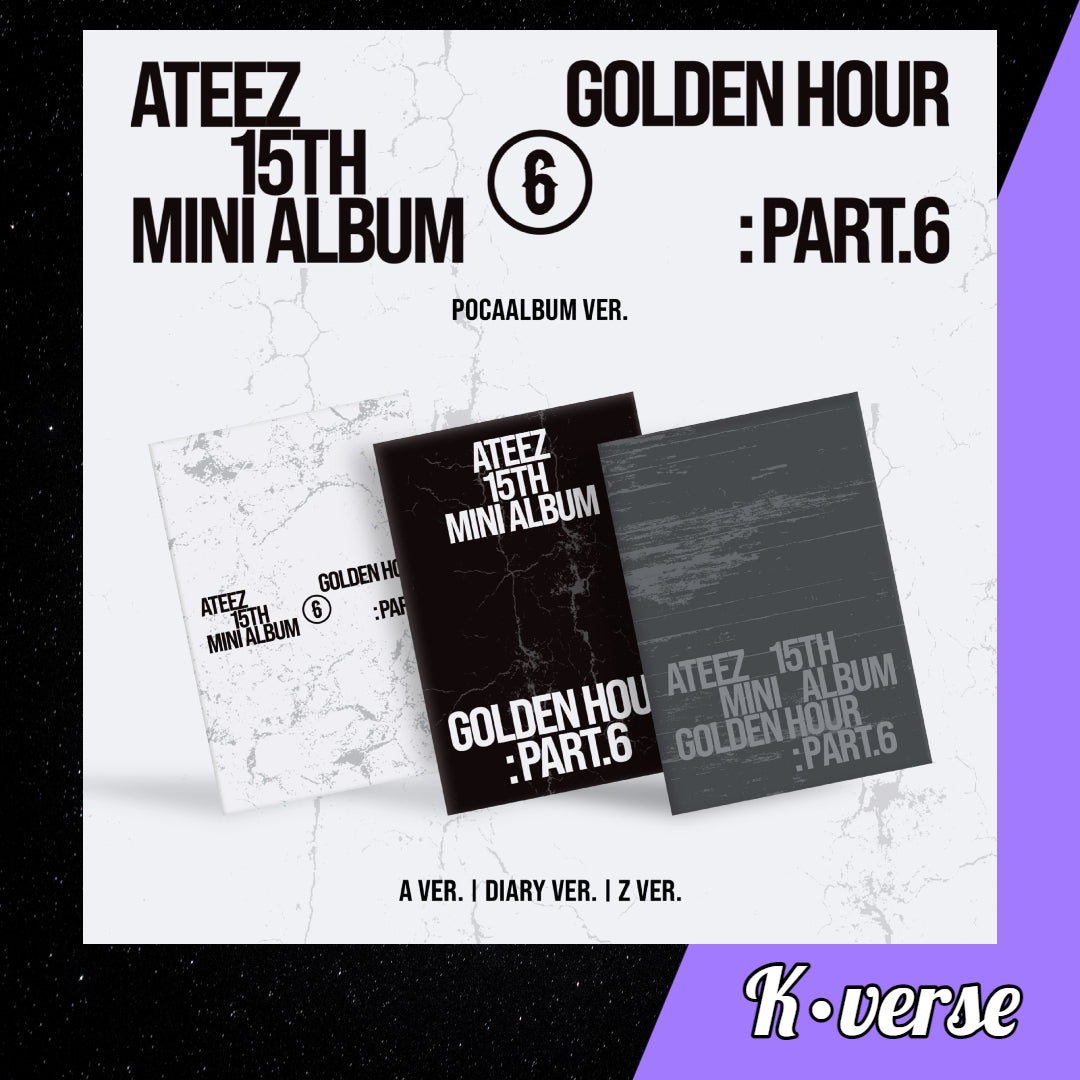 Preorder: ATEEZ 15th Mini Album 'GOLDEN HOUR: PART 6' ver. Pocaalbum