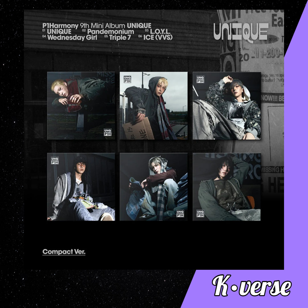 P1Harmony 9th Mini Album 'UNIQUE' ver. Compact