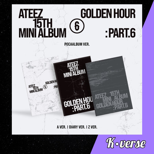 Preorder: ATEEZ 15th Mini Album 'GOLDEN HOUR: PART 6' ver. Pocaalbum