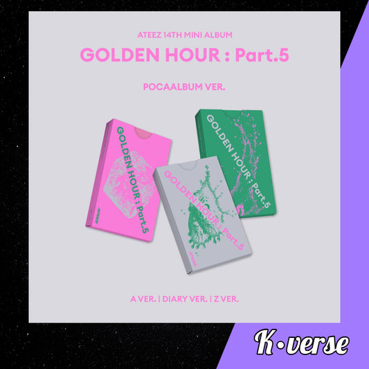 Preorder: ATEEZ 14th Mini Album 'GOLDEN HOUR: Part.5' ver. Pocaalbum