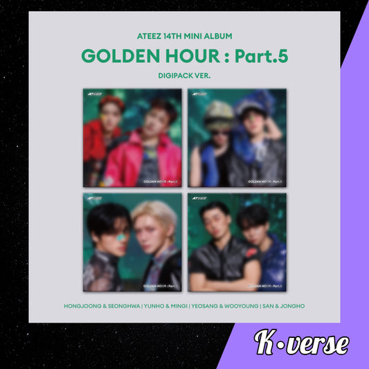 Preorder: ATEEZ 14th Mini Album 'GOLDEN HOUR: Part.5' ver. Digipack Unit